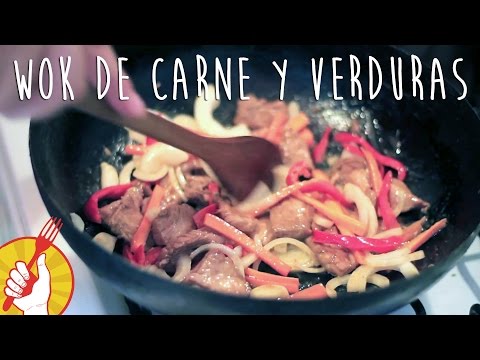 Como preparar un wok de verduras y carne